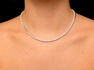 Collier en diamant taille ronde et moissanite de tennis, cadeau pour femme