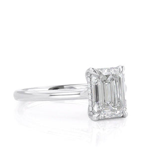 1.50CT Emerald Cut Moissanite Cathedral Setting Engagement Ring - ELITE CARAT