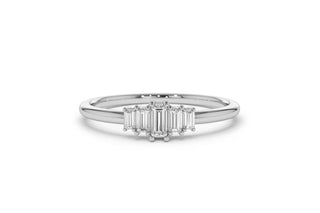 Alliance de mariage à cinq pierres en moissanite taille baguette de 0,25 TCW