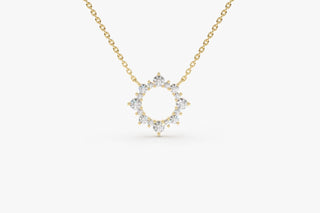 Collier soleil en diamant taille ronde pour femme