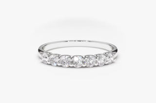 Round Cut Shared Prongs Diamond Band for Women