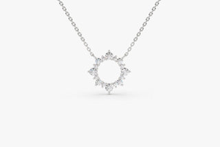 Collier soleil en diamant taille ronde pour femme