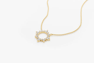 Collier soleil en diamant taille ronde pour femme