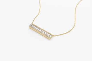 Collier avec pendentif en forme de baguette de diamant pour cadeau de Noël