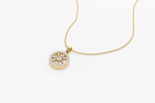 Collier avec diamants taille ronde et baguette pour cadeau d'anniversaire