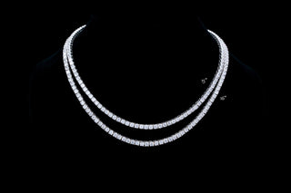 Collier en diamant taille ronde et moissanite de tennis, cadeau pour femme