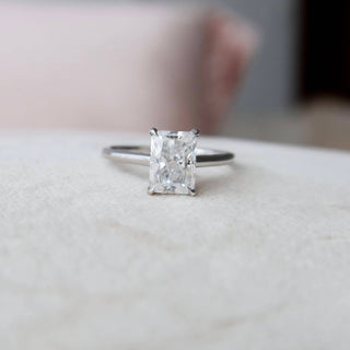 3.0CT Radiant Cut Halo Moissanite Diamond Engagement Ring - ELITE CARAT