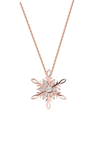 Collier de rêve en forme de flocon de neige avec diamants taille ronde pour elle