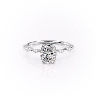 2.0CT Elongated Cushion Cut Moissanite Solitaire Engagement Ring - ELITE CARAT