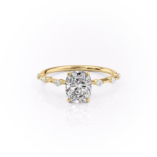 2.0CT Elongated Cushion Cut Moissanite Solitaire Engagement Ring - ELITE CARAT