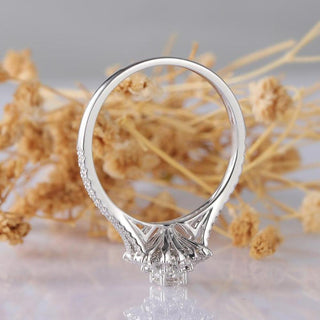 Bague flocon de neige magnifique avec diamants taille ronde pour femme