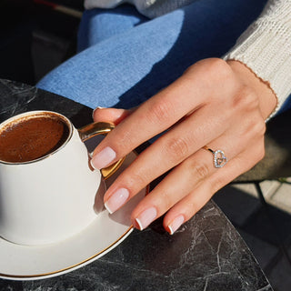 Bague en diamant double cœur à taille ronde pour elle