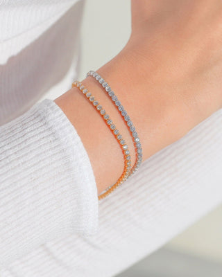 Pulsera de tenis con diamantes redondos y moissanita para ella 