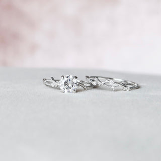 1.0 CT Round Shaped Moissanite Twig Style Engagement Ring