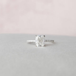 1.50CT Cushion Cut Moissanite Hidden Halo Engagement Ring - ELITE CARAT