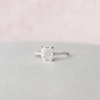 1.50CT Cushion Cut Moissanite Hidden Halo Engagement Ring - ELITE CARAT