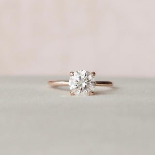 1.5 CT Round Shaped Moissanite Hidden Halo Engagement Ring