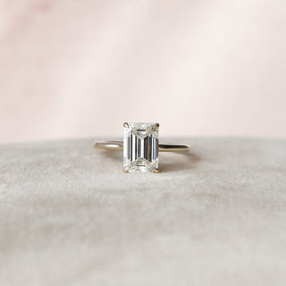 3.0CT Emerald Cut Moissanite Hidden Halo Engagement Ring - ELITE CARAT