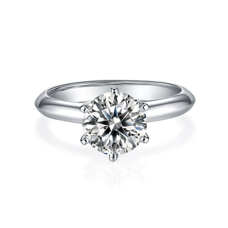 1.35ct Round Cut Solitaire Moissanite Six Prong Diamond Engagement Ring