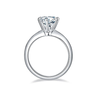 Bague de fiançailles avec diamant solitaire à six griffes et moissanite à taille ronde de 1,35 ct 