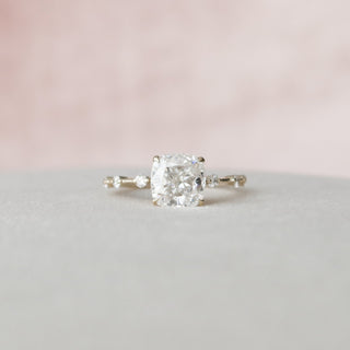 2.0 CT Cushion Shaped Moissanite Solitaire Engagement Ring