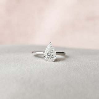 1.50CT Pear Cut Moissanite Hidden Halo Engagement Ring - ELITE CARAT