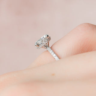 2.0 CT Round Cut Pave Setting Moissanite Engagement Ring