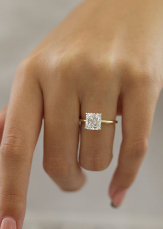 Bague de fiançailles avec diamant F-VS2 de 3,03 ct avec monture halo cachée