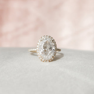 Bague de fiançailles en or massif avec diamants et moissanite ovale de 4,50 ct