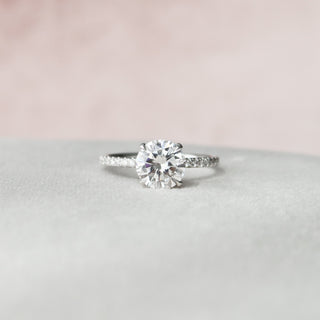 2.0CT Round Cut Hidden Halo Moissanite Engagement Ring - ELITE CARAT