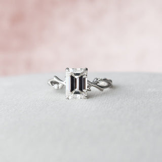 2.0CT-4.0CT Emerald Cut Moissanite Branches Engagement Ring