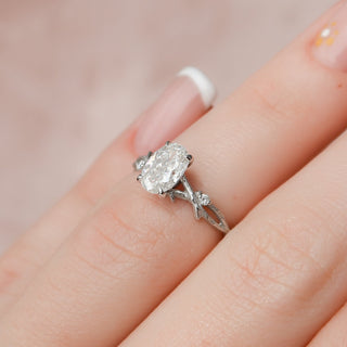 1.0CT Oval Cut Twig Moissanite Nature Inspired Engagement Ring - ELITE CARAT