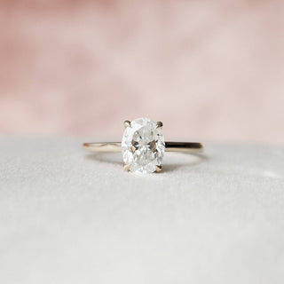 1.5CT Oval Cut Moissanite Hidden Halo Engagement Ring - ELITE CARAT