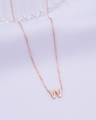 Collier personnalisé avec lettre initiale et bague en or 14 carats pour femme