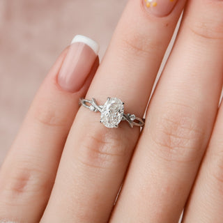 1.21CT Oval Cut Twig Moissanite Nature Inspired Engagement Ring