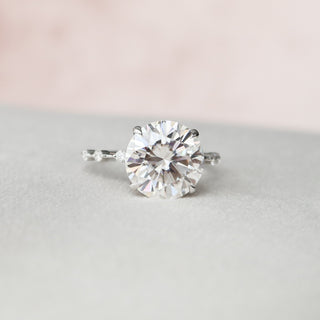 4.20CT Round Brilliant Cut Solitaire Moissanite Engagement Ring