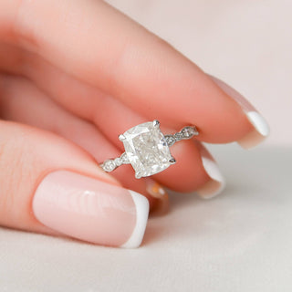 2.50CT Elongated Cushion cut Art Deco Moissanite Engagement Ring - ELITE CARAT