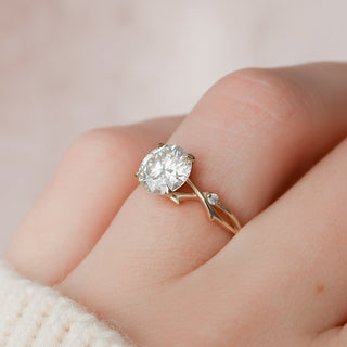 1.50CT Round Cut Twig Branch Moissanite Engagement Ring - ELITE CARAT