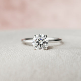 1.0 CT Round Shaped Moissanite Hidden Halo Engagement Ring