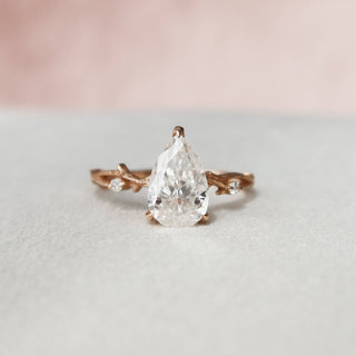 1.50CT Pear Shaped Nature Inspired Twig Diamond Engagement Ring - ELITE CARAT