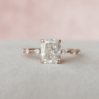 2.0 CT Cushion Shaped Moissanite Solitaire Engagement Ring