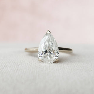 2.0CT Pear Cut Hidden Halo Moissanite Engagement Ring - ELITE CARAT