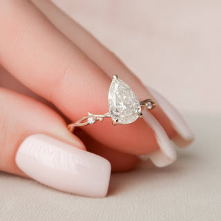 1.50CT Pear Shaped Nature Inspired Twig Diamond Engagement Ring - ELITE CARAT