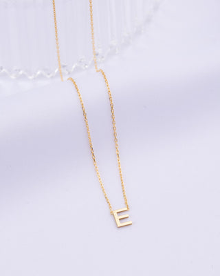 Collier personnalisé avec lettre initiale et bague en or 14 carats pour femme