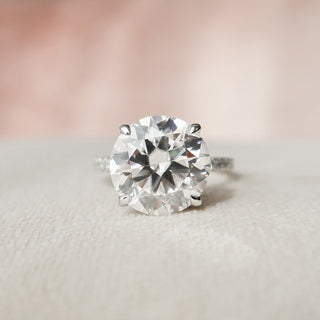 4.70CT Round Cut Hidden Halo Moissanite Engagement Ring