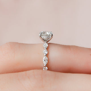 Bague de fiançailles unique en moissanite à taille ronde de 1,75 ct 