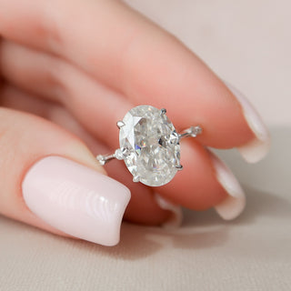 Bague de fiançailles en diamants Moissanite ovales de 4,50 ct pour femme