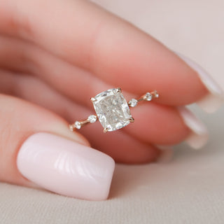 2.0 CT Cushion Shaped Moissanite Solitaire Engagement Ring