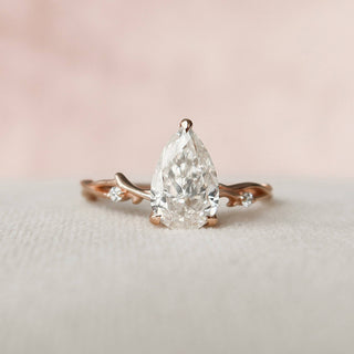 1.50CT Pear Shaped Nature Inspired Twig Diamond Engagement Ring - ELITE CARAT