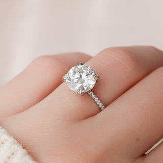 2.70CT Round Cut Pave Setting Moissanite Engagement Ring